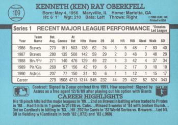 1991 Donruss #109 Ken Oberkfell Back