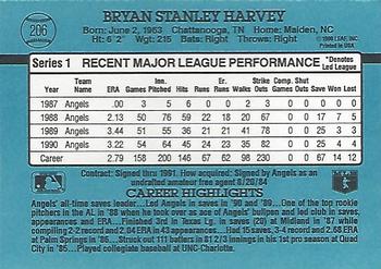 1991 Donruss #206 Bryan Harvey Back