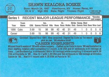 1991 Donruss #241 Shawn Boskie Back