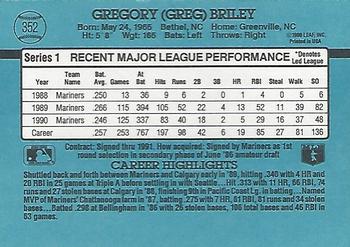 1991 Donruss #352 Greg Briley Back