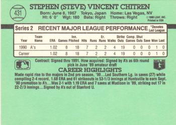 1991 Donruss #431 Steve Chitren Back