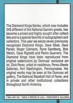 1991 Donruss #27 Diamond Kings Checklist 1-27 Back