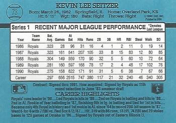 1991 Donruss #73 Kevin Seitzer Back