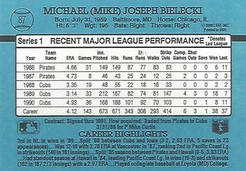 1991 Donruss #87 Mike Bielecki Back