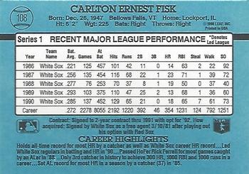 1991 Donruss #108 Carlton Fisk Back