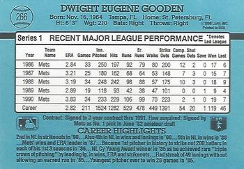 1991 Donruss #266 Dwight Gooden Back