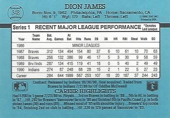 1991 Donruss #348 Dion James Back