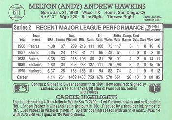 1991 Donruss #611 Andy Hawkins Back