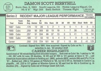 1991 Donruss #631 Damon Berryhill Back