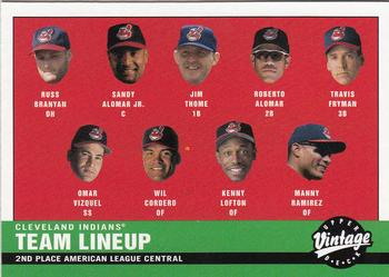 2001 Upper Deck Vintage #56 Cleveland Indians Front