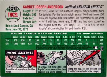 2003 Topps Heritage - Chrome #THC21 Garret Anderson Back