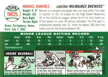 2003 Topps Heritage - Chrome #THC25 Manuel Ramirez Back