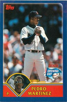 2003 Topps Opening Day - Mini Stickers #NNO Pedro Martinez Front