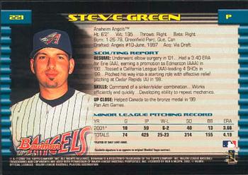 2002 Bowman #221 Steve Green Back