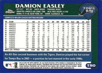 2003 Topps Traded & Rookies - Chrome #T80 Damion Easley Back