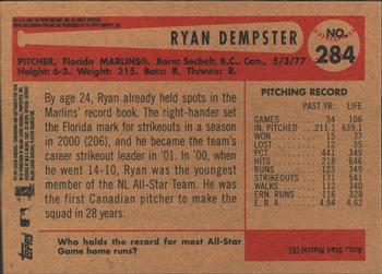 2002 Bowman Heritage #284 Ryan Dempster Back