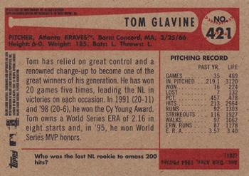 2002 Bowman Heritage #421 Tom Glavine Back