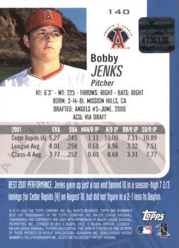 2002 Bowman's Best #140 Bobby Jenks Back