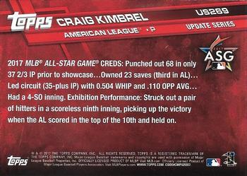 2017 Topps Update #US269 Craig Kimbrel Back