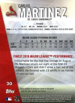 2017 Finest - Green Refractor #30 Carlos Martinez Back