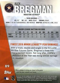 2017 Finest - Green Refractor #89 Alex Bregman Back