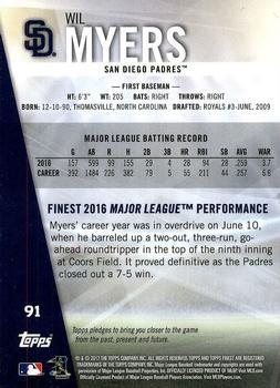 2017 Finest - Red Refractor #91 Wil Myers Back