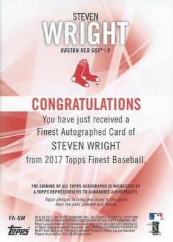 2017 Finest - Finest Autographs Gold Refractor #FA-SW Steven Wright Back