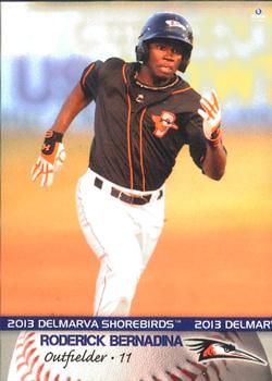 2013 Brandt Delmarva Shorebirds #3 Roderick Bernadina Front