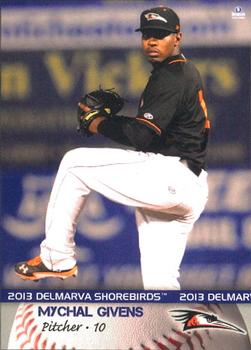 2013 Brandt Delmarva Shorebirds #8 Mychal Givens Front