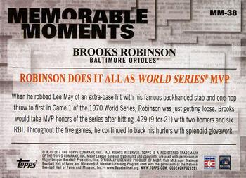 2017 Topps - Memorable Moments #MM-38 Brooks Robinson Back