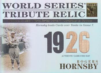 2003 Topps Tribute World Series - Tribute Relics #TR-RH Rogers Hornsby Front