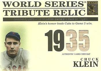 2003 Topps Tribute World Series - Tribute Relics #TR-CK Chuck Klein Front