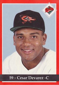 1994 Baltimore Orioles Program Cards #NNO Cesar Devarez Front