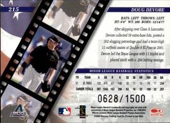 2002 Donruss Studio #215 Doug Devore Back