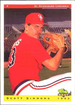 1993 Classic Best St. Petersburg Cardinals #23 Scott Simmons Front