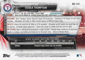 2017 Bowman Draft #BD-141 Bubba Thompson Back