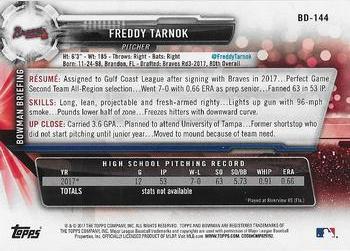 2017 Bowman Draft #BD-144 Freddy Tarnok Back