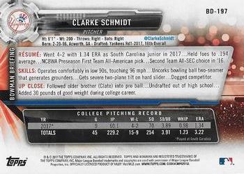 2017 Bowman Draft #BD-197 Clarke Schmidt Back
