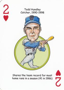 2013 Hero Decks New York Mets Baseball Heroes Playing Cards #2♥ Todd Hundley Front