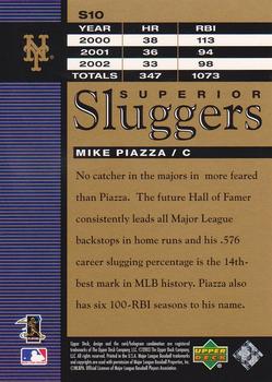 2003 Upper Deck - Superior Sluggers #S10 Mike Piazza Back
