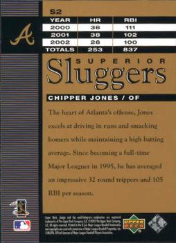 2003 Upper Deck - Superior Sluggers #S2 Chipper Jones Back