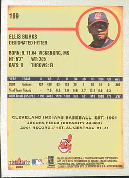 2002 Fleer Authentix #109 Ellis Burks Back