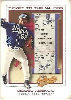 2002 Fleer Authentix #168 Miguel Asencio Front