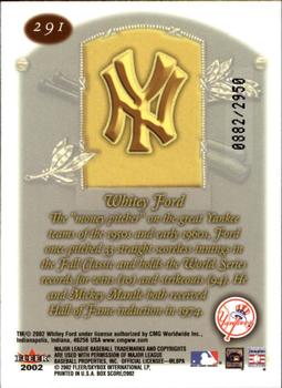 2002 Fleer Box Score #291 Whitey Ford Back