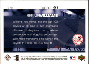 2003 Upper Deck 40-Man - Rainbow #872 Bernie Williams Back