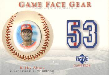 2003 Upper Deck Game Face - Game Face Gear #GG-BA Bobby Abreu Front