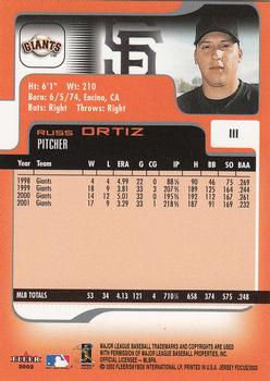 2002 Fleer Focus Jersey Edition #111 Russ Ortiz Back