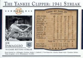 2003 Upper Deck Play Ball - Yankee Clipper 1941 Streak #S-42 Joe DiMaggio Front
