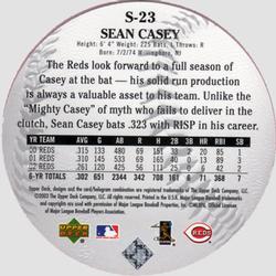 2003 Upper Deck Standing O! #S-23 Sean Casey Back