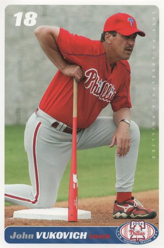 2004 Philadelphia Phillies Photocards #NNO John Vukovich Front